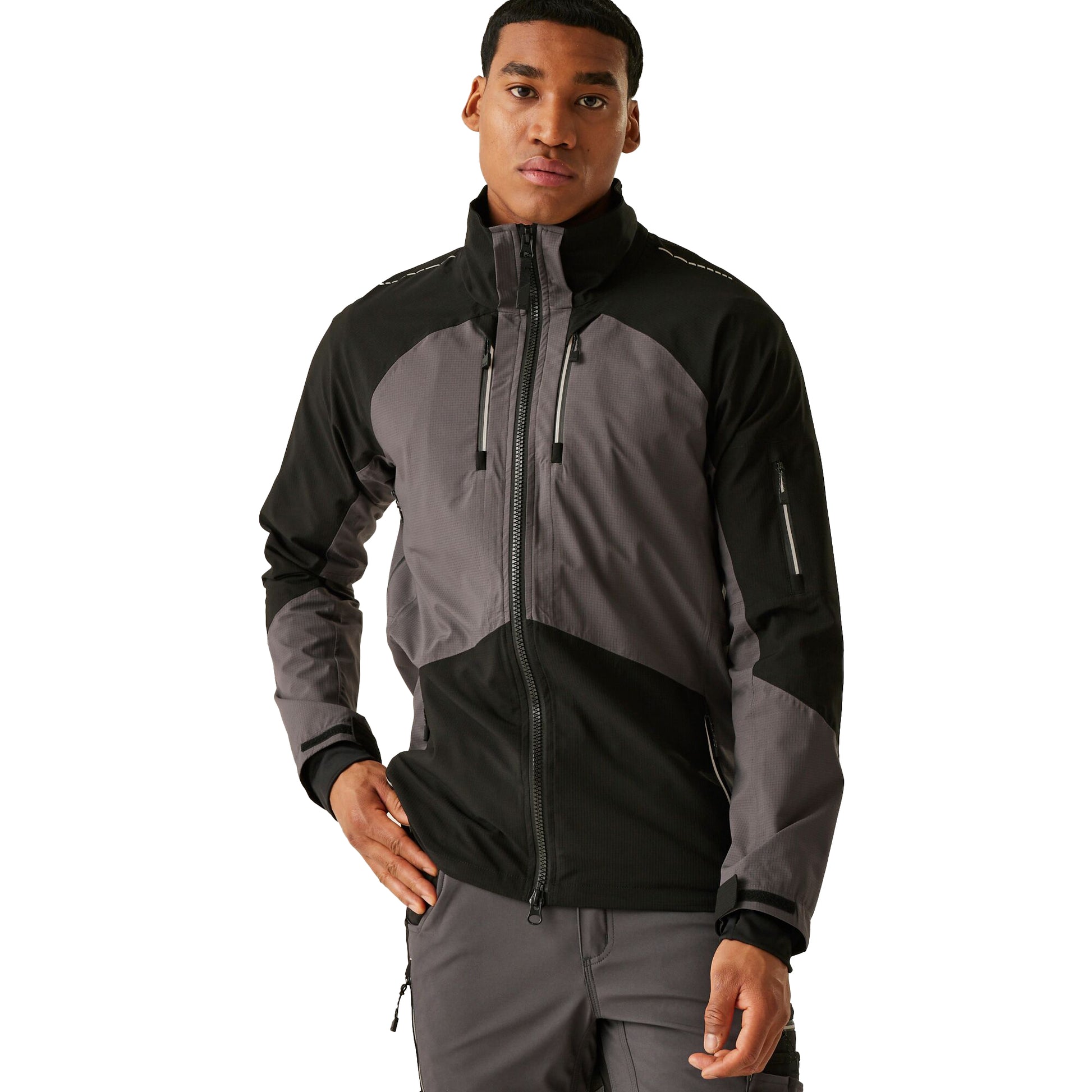 Slate Grey-Black - Side - Regatta Professional Unisex Adult Waterproof Stretch Shell Jacket