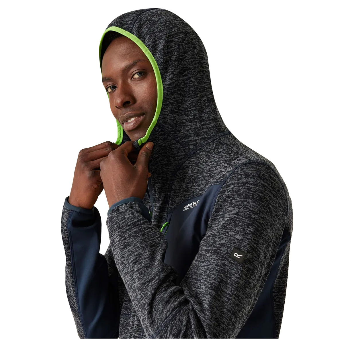 Navy Marl-Navy - Side - Regatta Mens Alven Full Zip Fleece Jacket