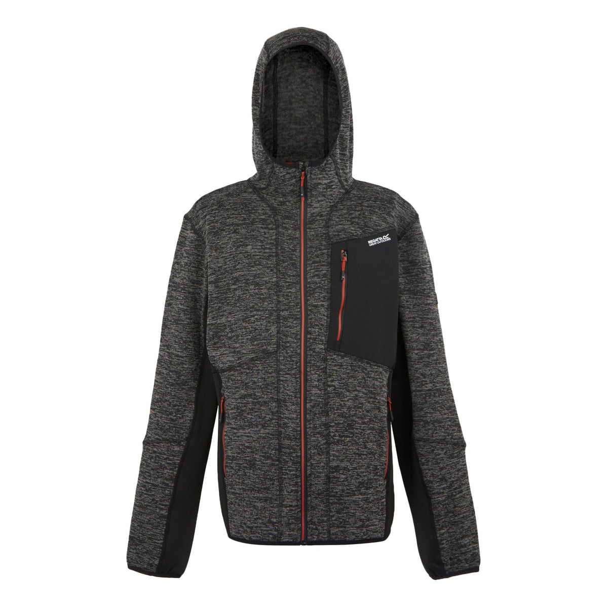 Ash Marl-Black - Front - Regatta Mens Alven Full Zip Fleece Jacket