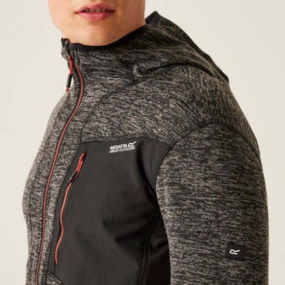 Ash Marl-Black - Side - Regatta Mens Alven Full Zip Fleece Jacket