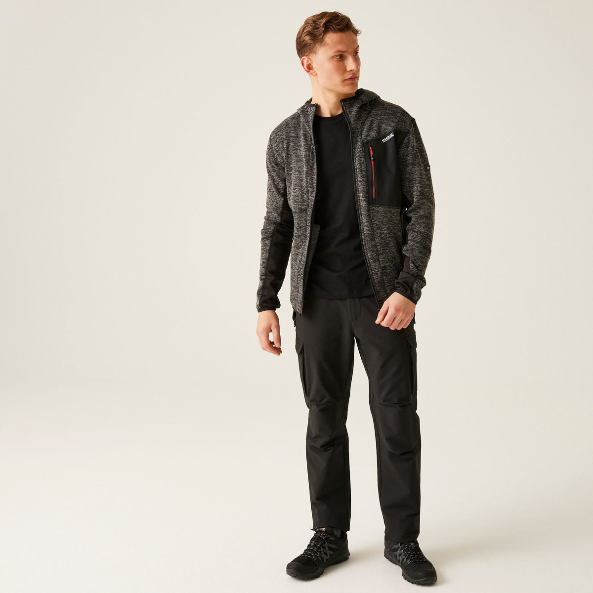 Ash Marl-Black - Lifestyle - Regatta Mens Alven Full Zip Fleece Jacket