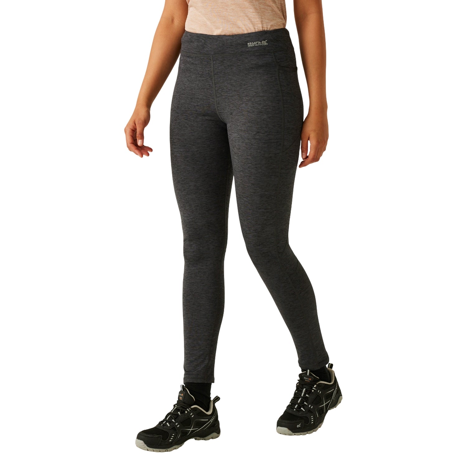 Seal Grey Marl - Side - Regatta Womens-Ladies Holeen II Winter Leggings