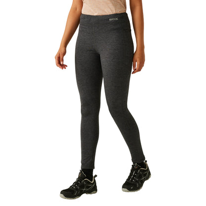 Seal Grey Marl - Side - Regatta Womens-Ladies Holeen II Winter Leggings