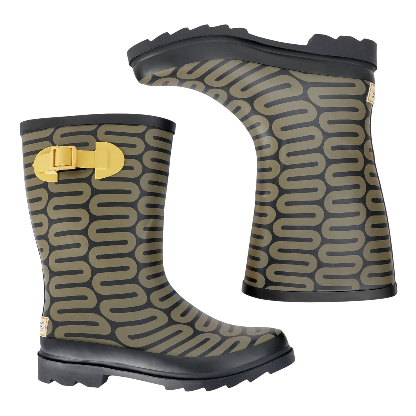 Olive - Close up - Regatta Womens-Ladies Orla Kiely Spinning Flower Mid Calf Wellington Boots