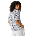 Navy-White - Pack Shot - Regatta Womens-Ladies Salise Floral Lightweight Shirt
