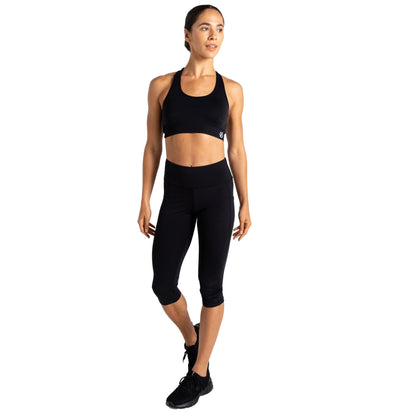 Black - Pack Shot - Dare 2B Womens-Ladies Influential II Plain 3-4 Leggings