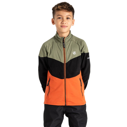 Olivine Green-Black - Lifestyle - Dare 2B Childrens-Kids Emergent III Core Stretch Midlayer