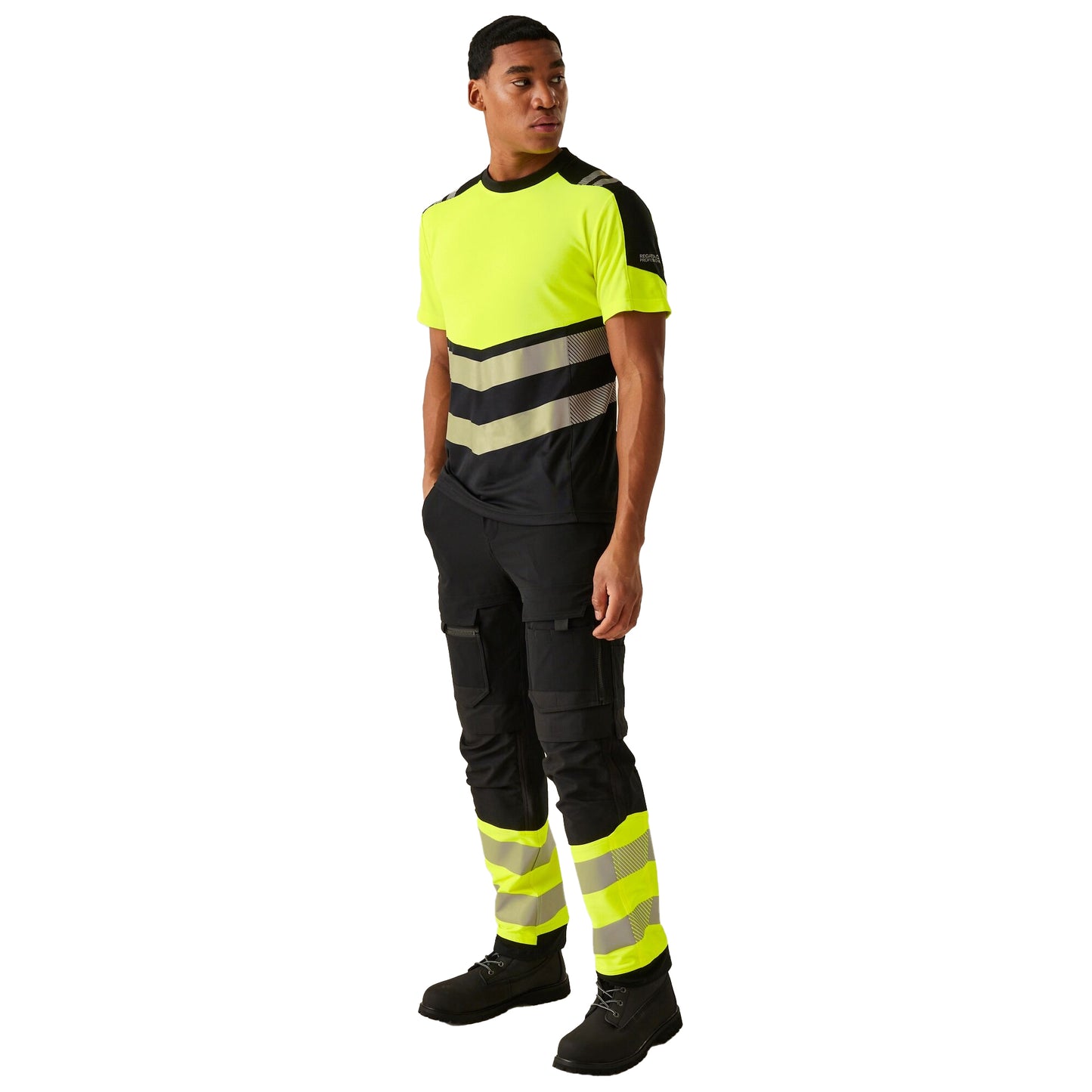 Black-Yellow - Lifestyle - Regatta Mens X-Pro Bamboo Hi-Vis Vest