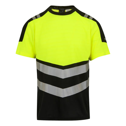 Black-Yellow - Front - Regatta Mens X-Pro Bamboo Hi-Vis Vest