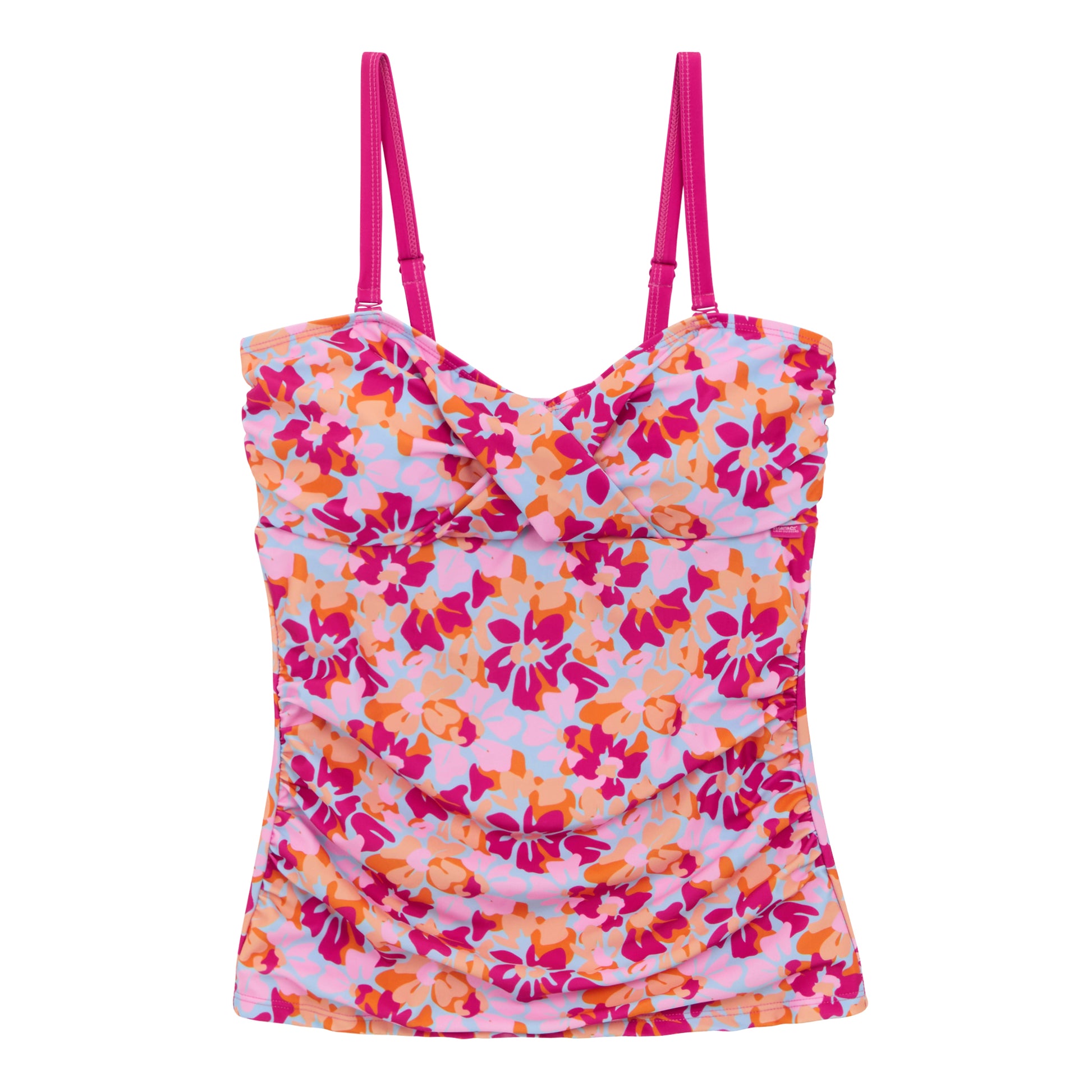 Pink - Front - Regatta Womens-Ladies Aceana III Summer Floral Tankini Top
