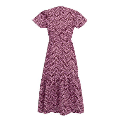 Morello - Front - Regatta Womens-Ladies Orla Kiely Jasmine Flower Tiered Midi Dress