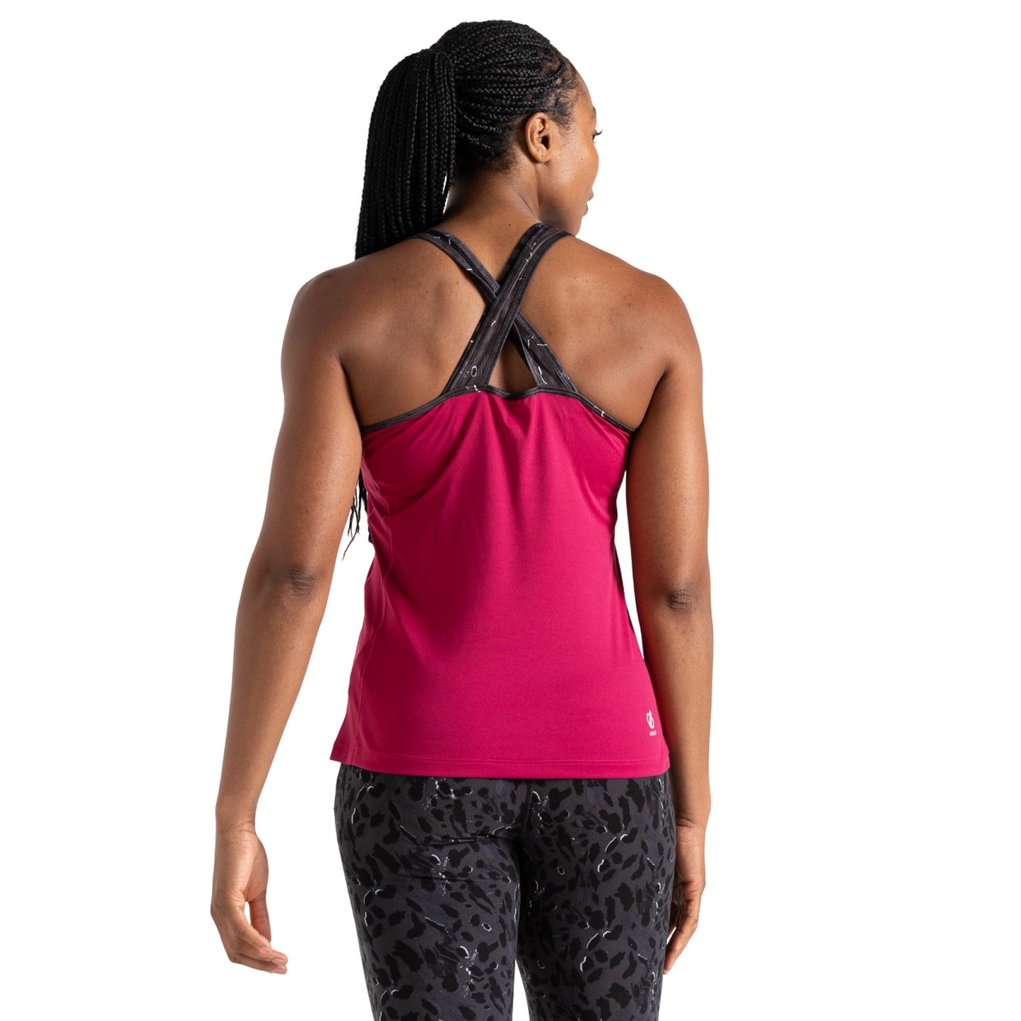 Berry Pink-Black - Back - Dare 2B Womens-Ladies Bolt Dash Print Vest Top