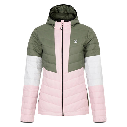 Olivine Green-Crystal Rose - Front - Dare 2B Womens-Ladies Lively Padded Jacket