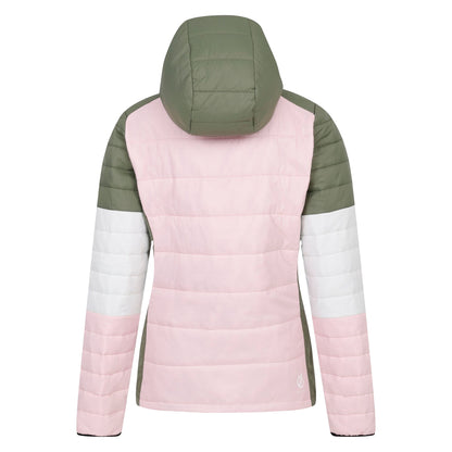 Olivine Green-Crystal Rose - Back - Dare 2B Womens-Ladies Lively Padded Jacket