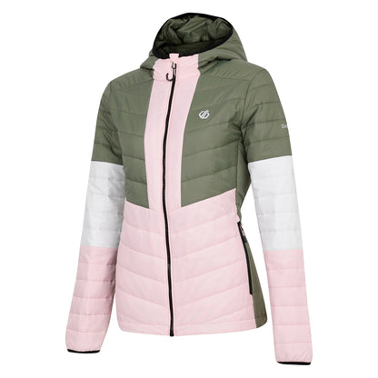 Olivine Green-Crystal Rose - Side - Dare 2B Womens-Ladies Lively Padded Jacket