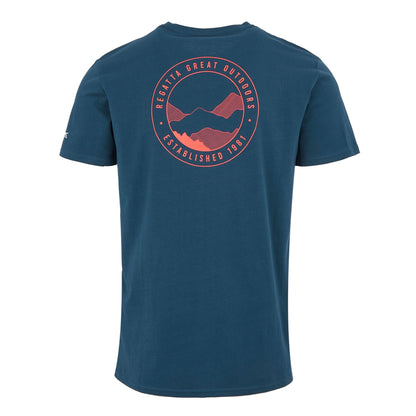 Moonlight Denim - Back - Regatta Mens Breezed V Mountain Back Print T-Shirt