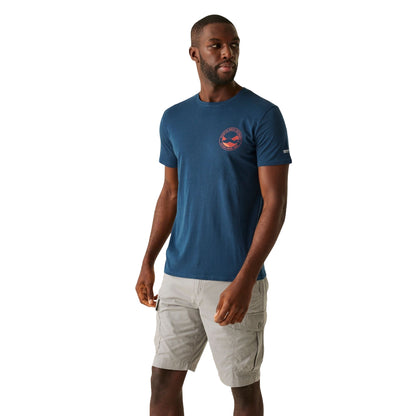 Moonlight Denim - Lifestyle - Regatta Mens Breezed V Mountain Back Print T-Shirt