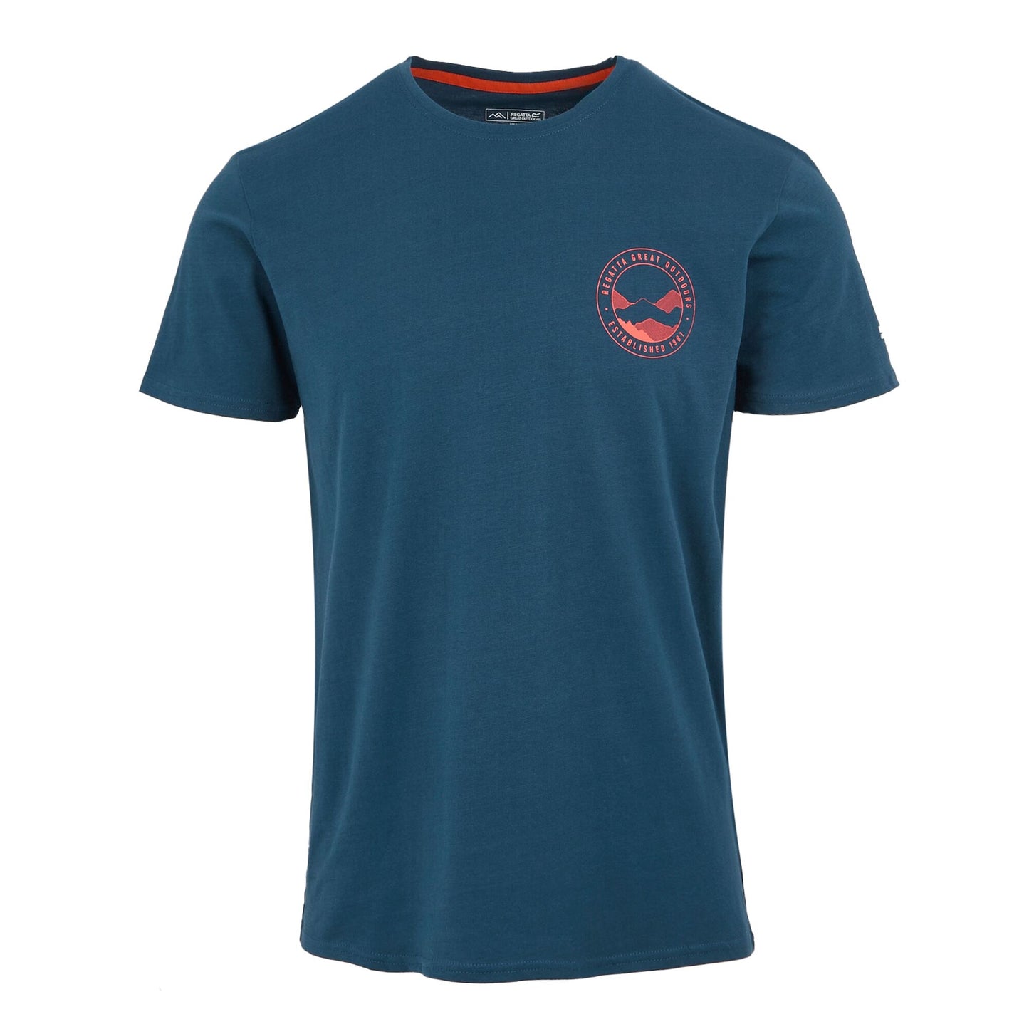 Moonlight Denim - Front - Regatta Mens Breezed V Mountain Back Print T-Shirt