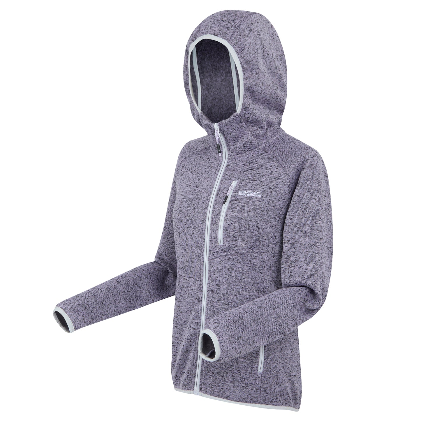 Wisteria-Lilac Hint - Side - Regatta Womens-Ladies Newhill II Marl Full Zip Hoodie