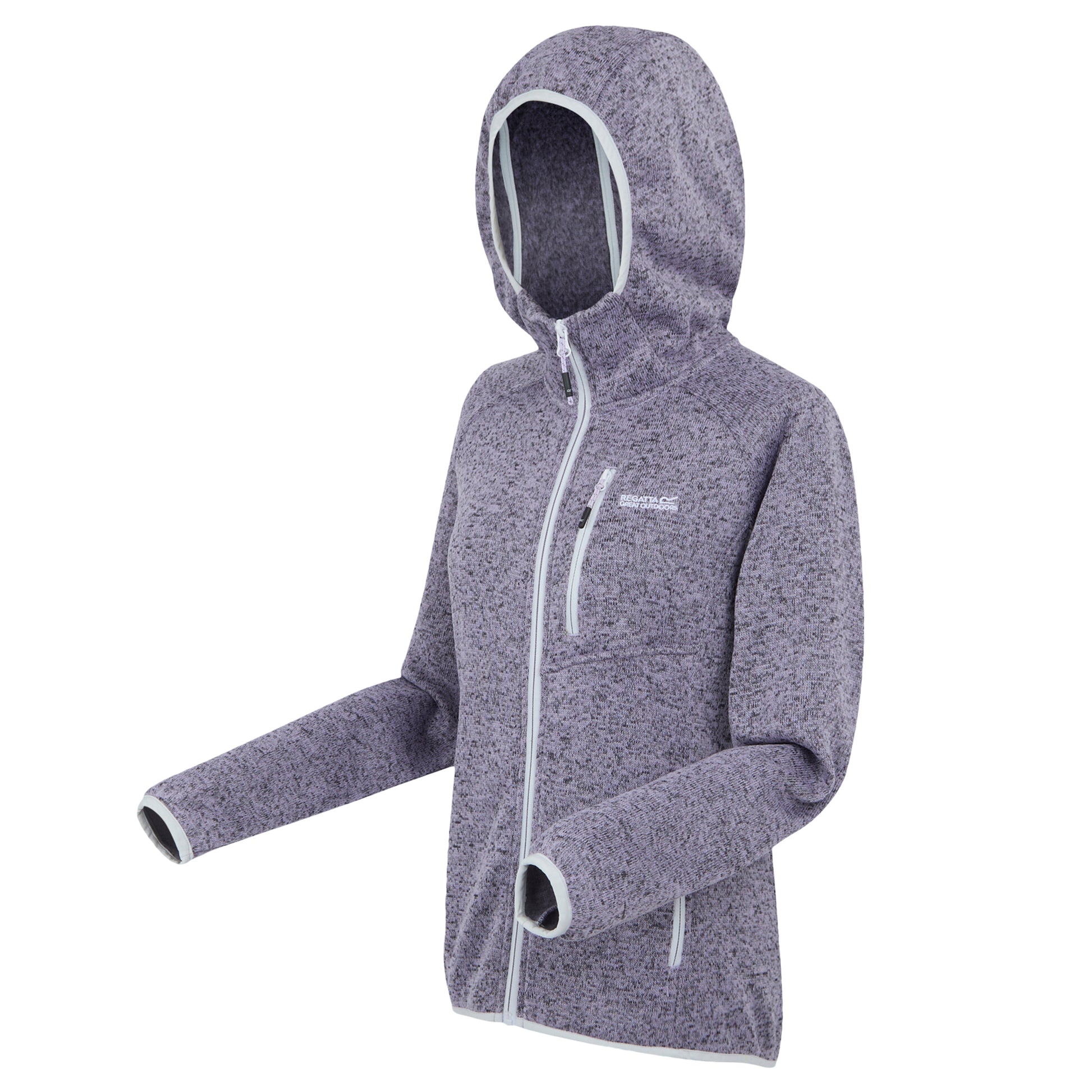 Wisteria-Lilac Hint - Side - Regatta Womens-Ladies Newhill II Marl Full Zip Hoodie