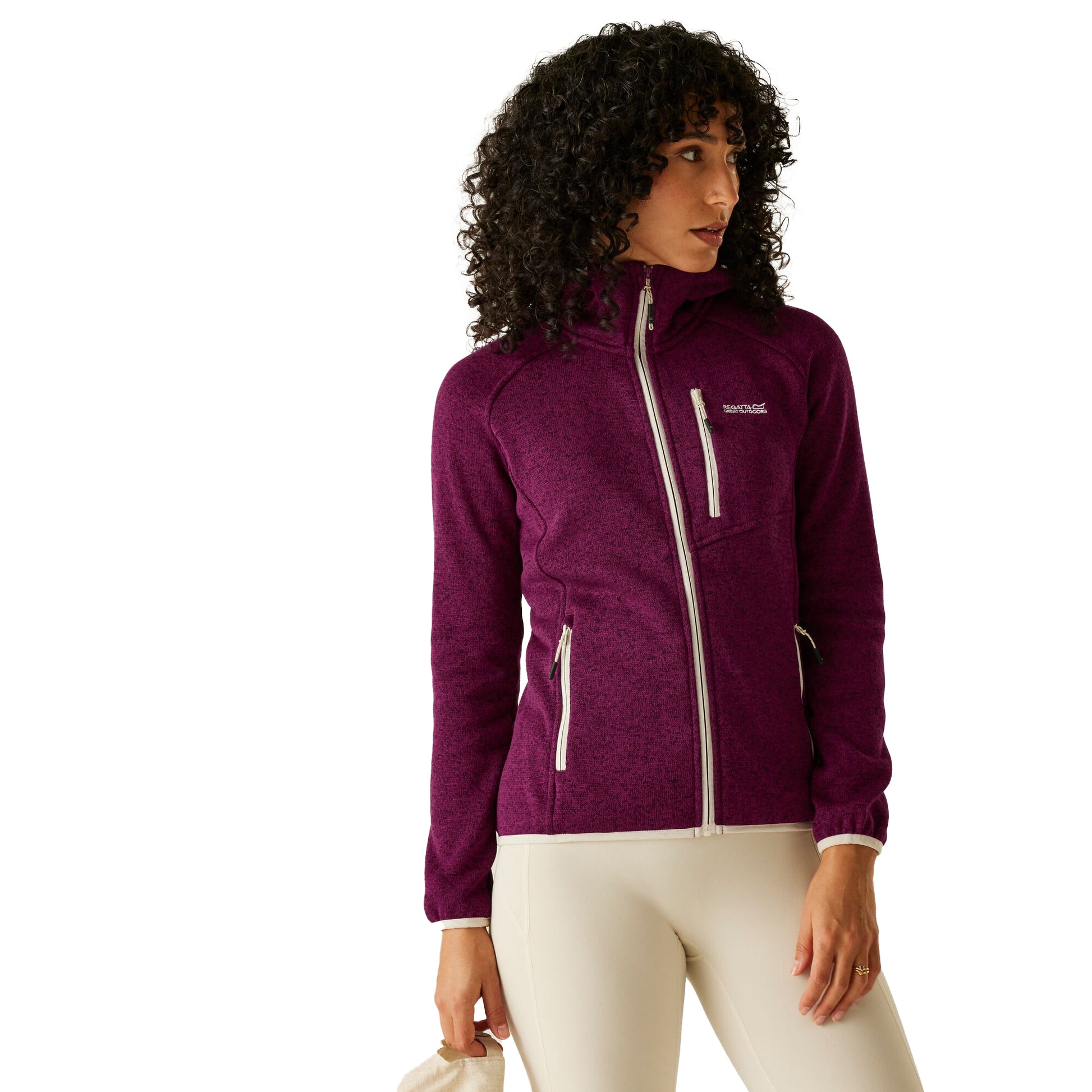 Beaujolais-Light Vanilla - Lifestyle - Regatta Womens-Ladies Newhill II Marl Full Zip Hoodie