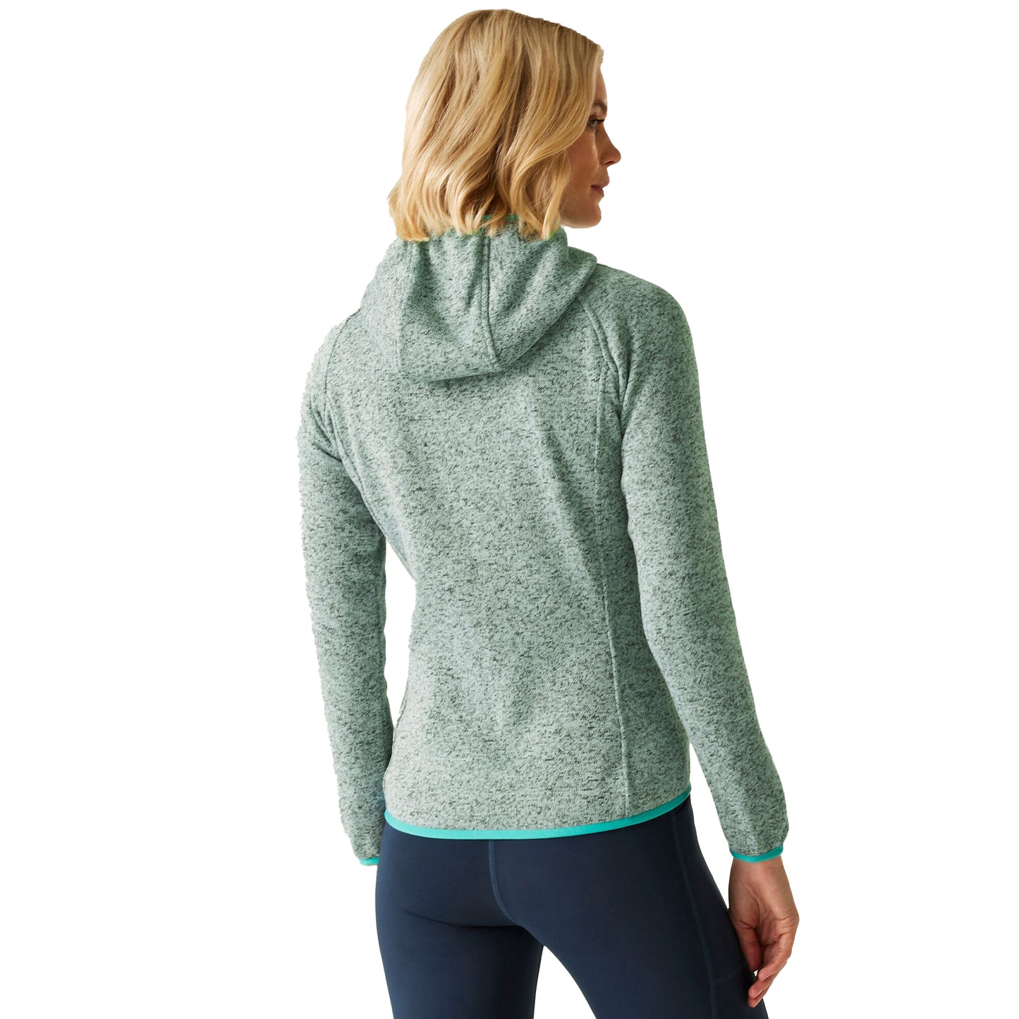 Icy Morn-Turquoise - Pack Shot - Regatta Womens-Ladies Newhill II Marl Full Zip Hoodie