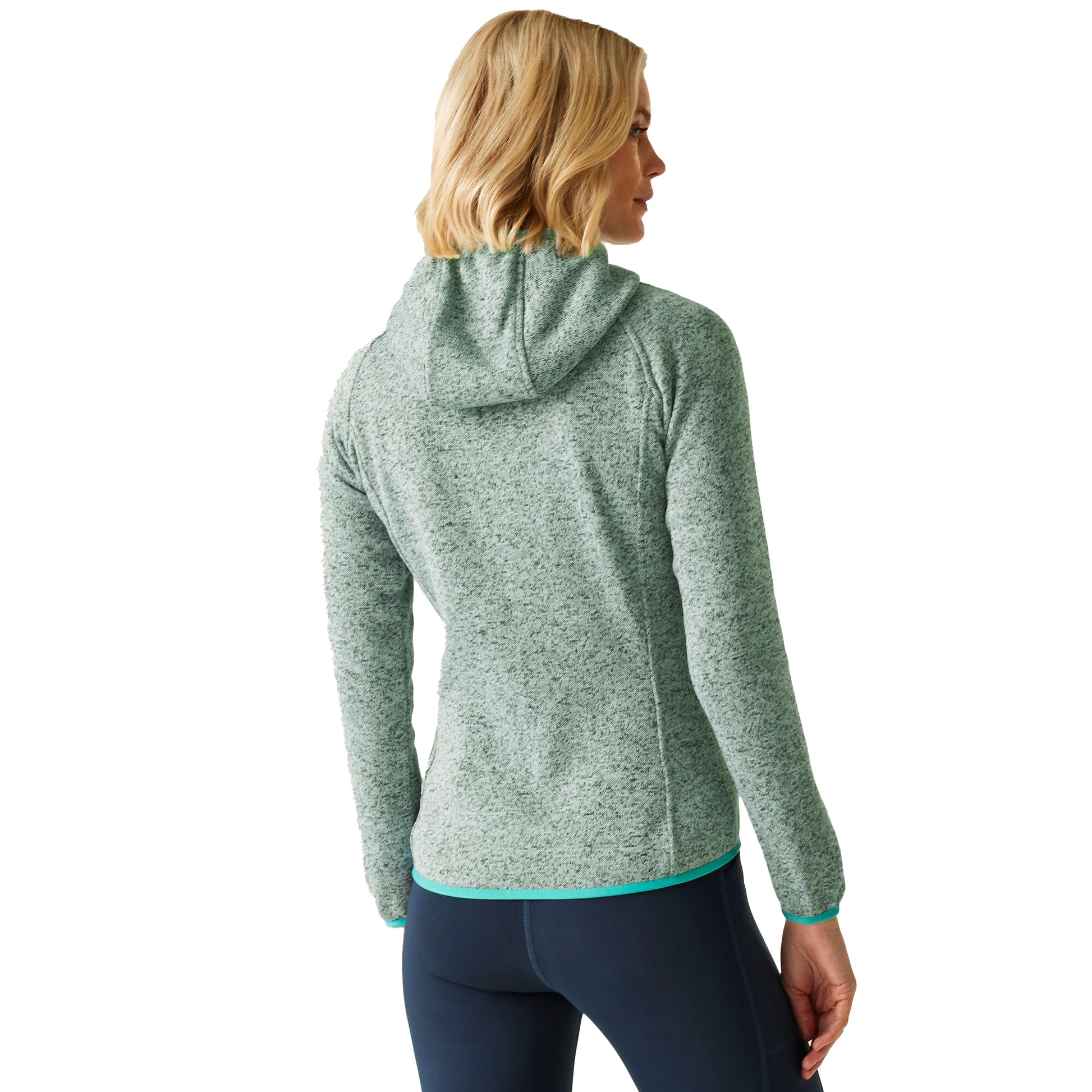 Icy Morn-Turquoise - Pack Shot - Regatta Womens-Ladies Newhill II Marl Full Zip Hoodie