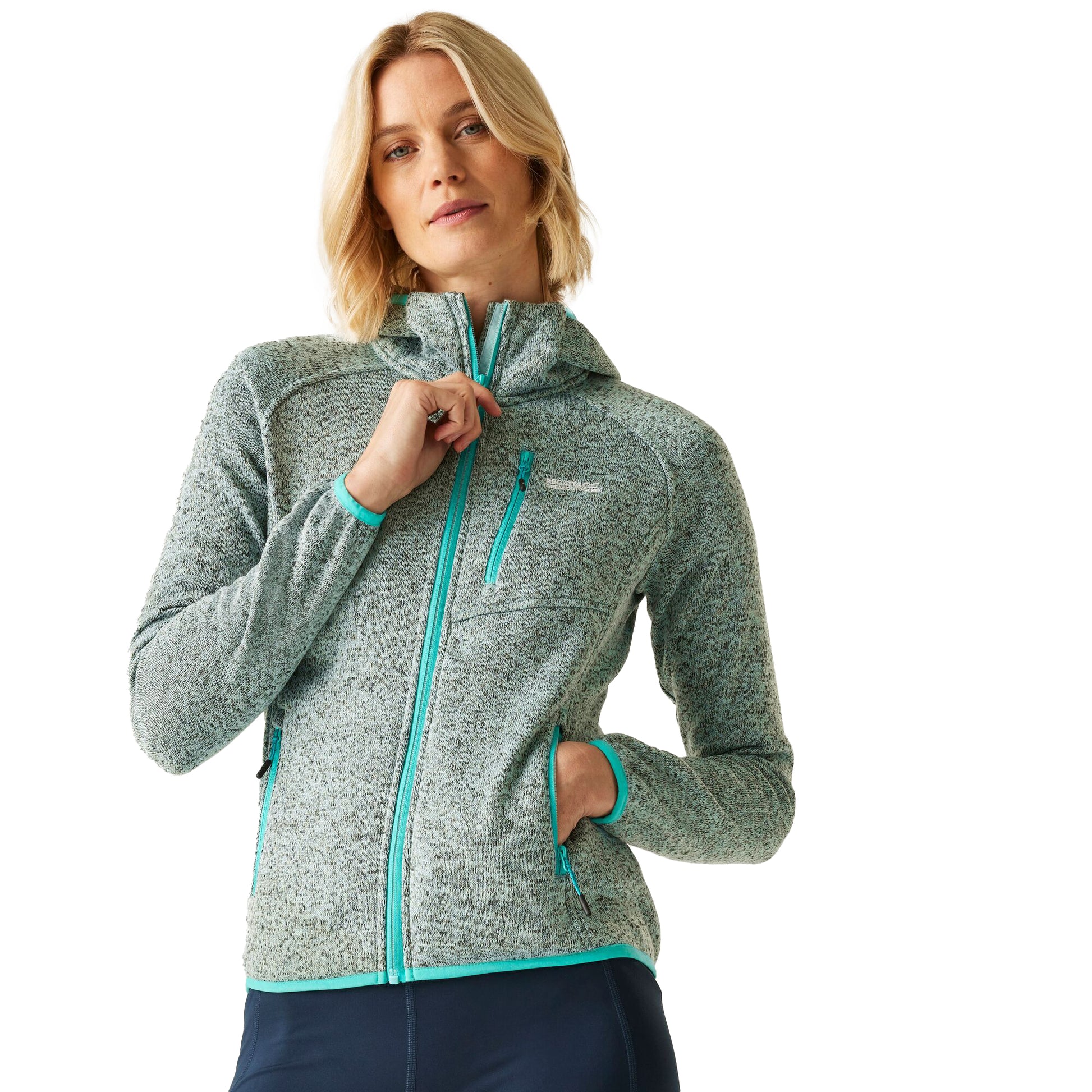 Icy Morn-Turquoise - Lifestyle - Regatta Womens-Ladies Newhill II Marl Full Zip Hoodie