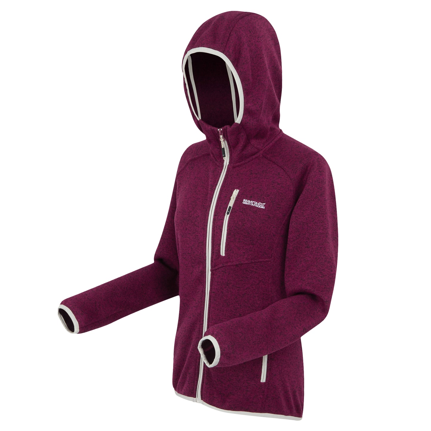 Beaujolais-Light Vanilla - Side - Regatta Womens-Ladies Newhill II Marl Full Zip Hoodie