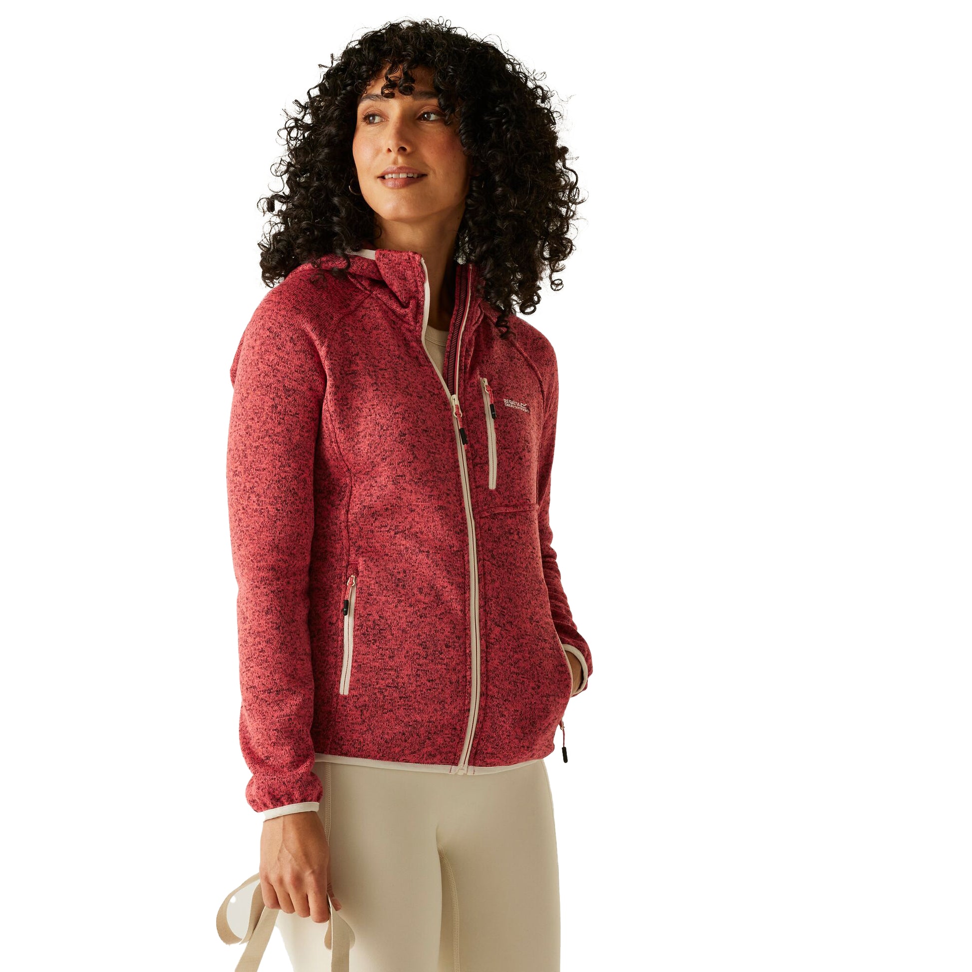 Peach Bloom-Light Vanilla - Lifestyle - Regatta Womens-Ladies Newhill II Marl Full Zip Hoodie