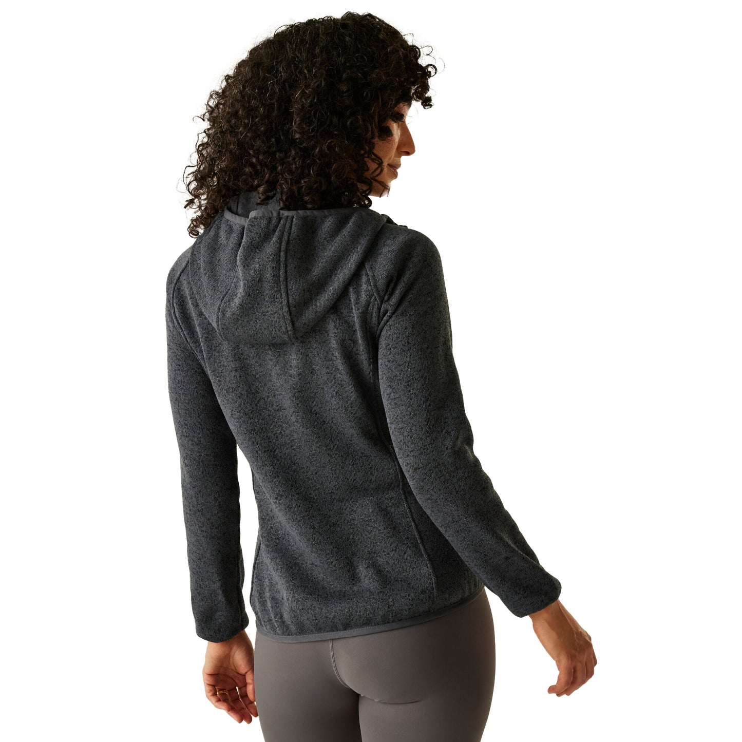 Seal Grey-Pop - Pack Shot - Regatta Womens-Ladies Newhill II Marl Full Zip Hoodie