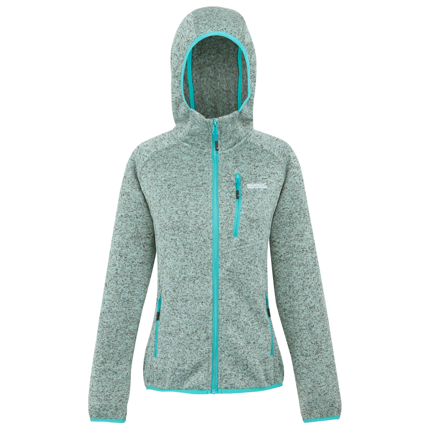 Icy Morn-Turquoise - Front - Regatta Womens-Ladies Newhill II Marl Full Zip Hoodie