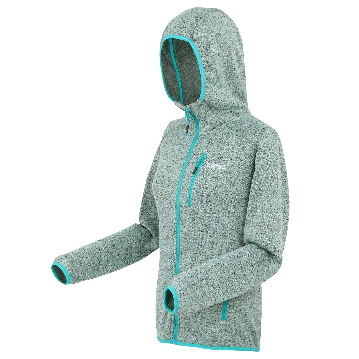 Icy Morn-Turquoise - Side - Regatta Womens-Ladies Newhill II Marl Full Zip Hoodie