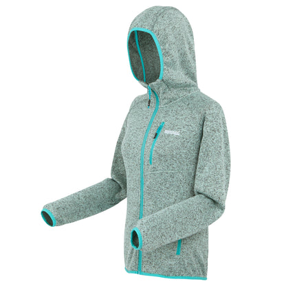 Icy Morn-Turquoise - Side - Regatta Womens-Ladies Newhill II Marl Full Zip Hoodie