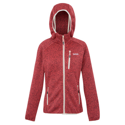 Peach Bloom-Light Vanilla - Front - Regatta Womens-Ladies Newhill II Marl Full Zip Hoodie