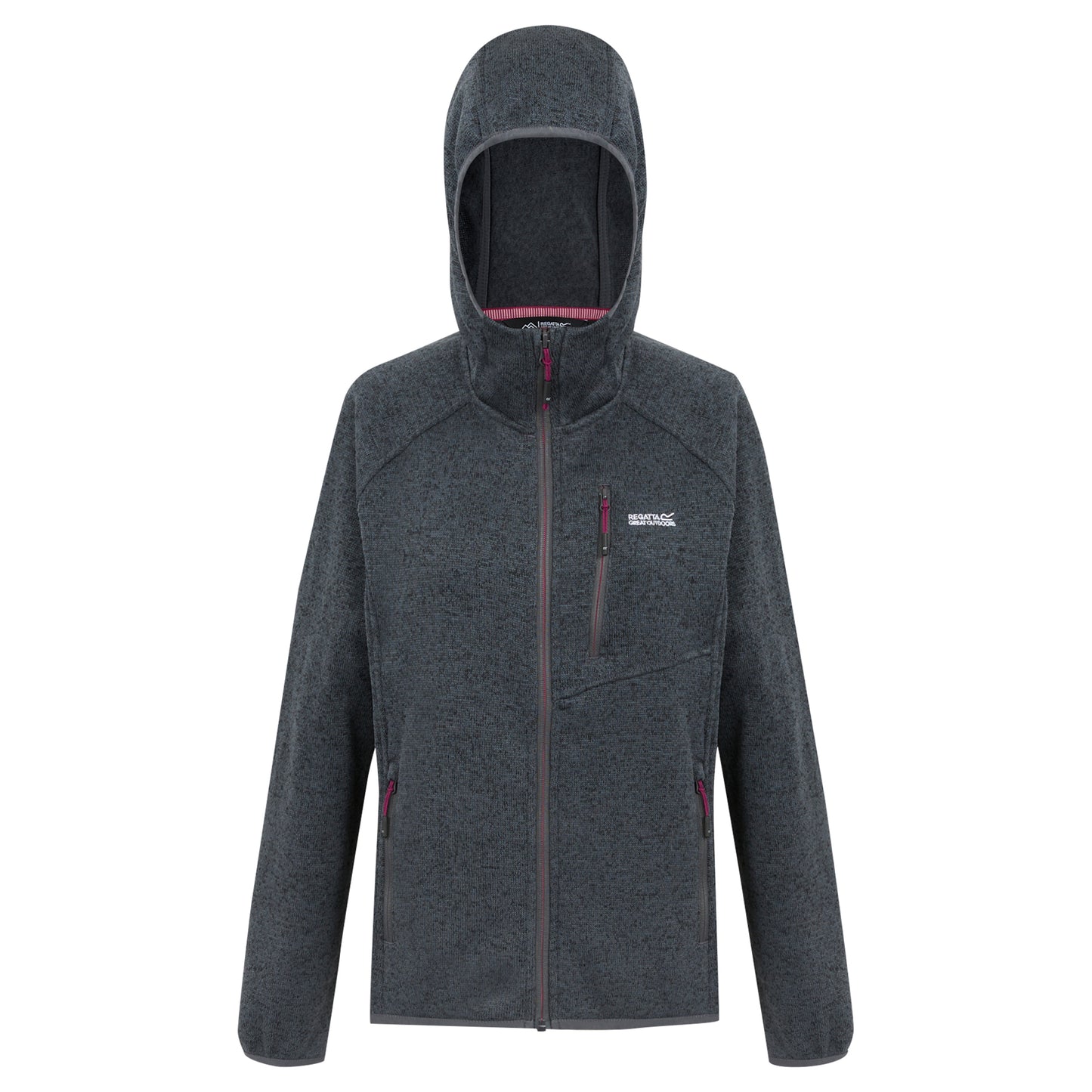 Seal Grey-Pop - Front - Regatta Womens-Ladies Newhill II Marl Full Zip Hoodie