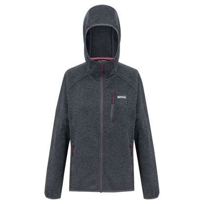 Seal Grey-Pop - Front - Regatta Womens-Ladies Newhill II Marl Full Zip Hoodie