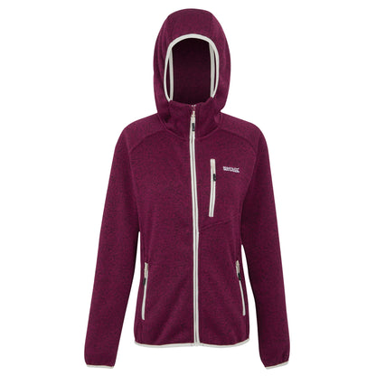 Beaujolais-Light Vanilla - Front - Regatta Womens-Ladies Newhill II Marl Full Zip Hoodie