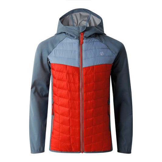 Lead Grey-Stormy Weather-Seville - Front - Dare 2B Childrens-Kids Explore II Colour Block Hybrid Jacket