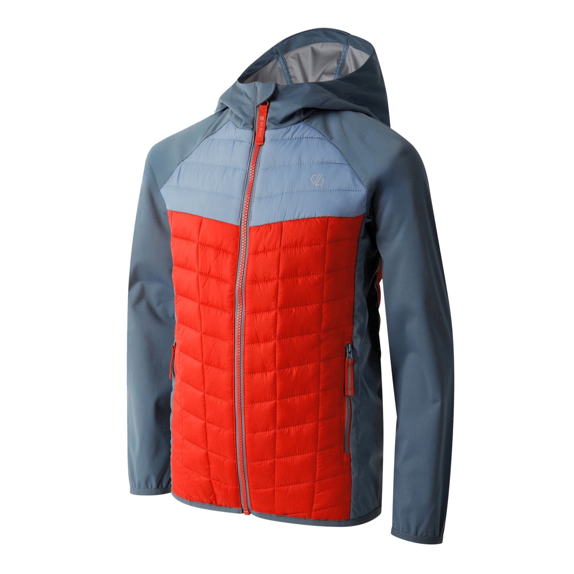Lead Grey-Stormy Weather-Seville - Side - Dare 2B Childrens-Kids Explore II Colour Block Hybrid Jacket