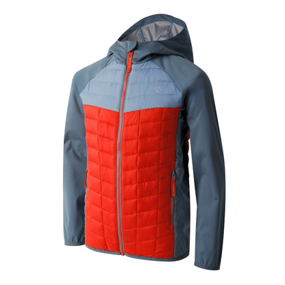 Lead Grey-Stormy Weather-Seville - Side - Dare 2B Childrens-Kids Explore II Colour Block Hybrid Jacket