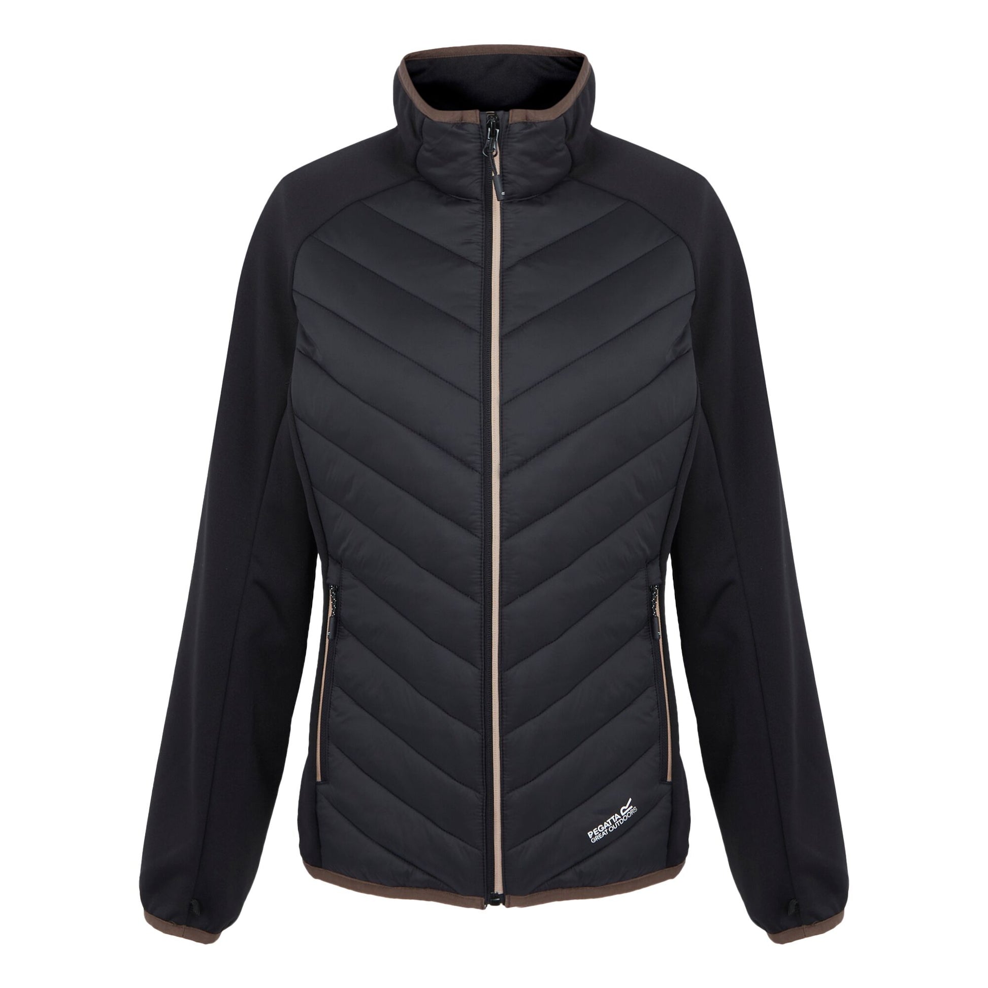 Black-Warm Taupe - Front - Regatta Womens-Ladies Carletta IX 3 in 1 Jacket