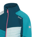 Moroccan Blue-Bleached Aqua - Lifestyle - Regatta Childrens-Kids Brynden Padded Full Zip Soft Shell Jacket