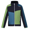 Navy-Piquant Green - Front - Regatta Childrens-Kids Brynden Padded Full Zip Soft Shell Jacket