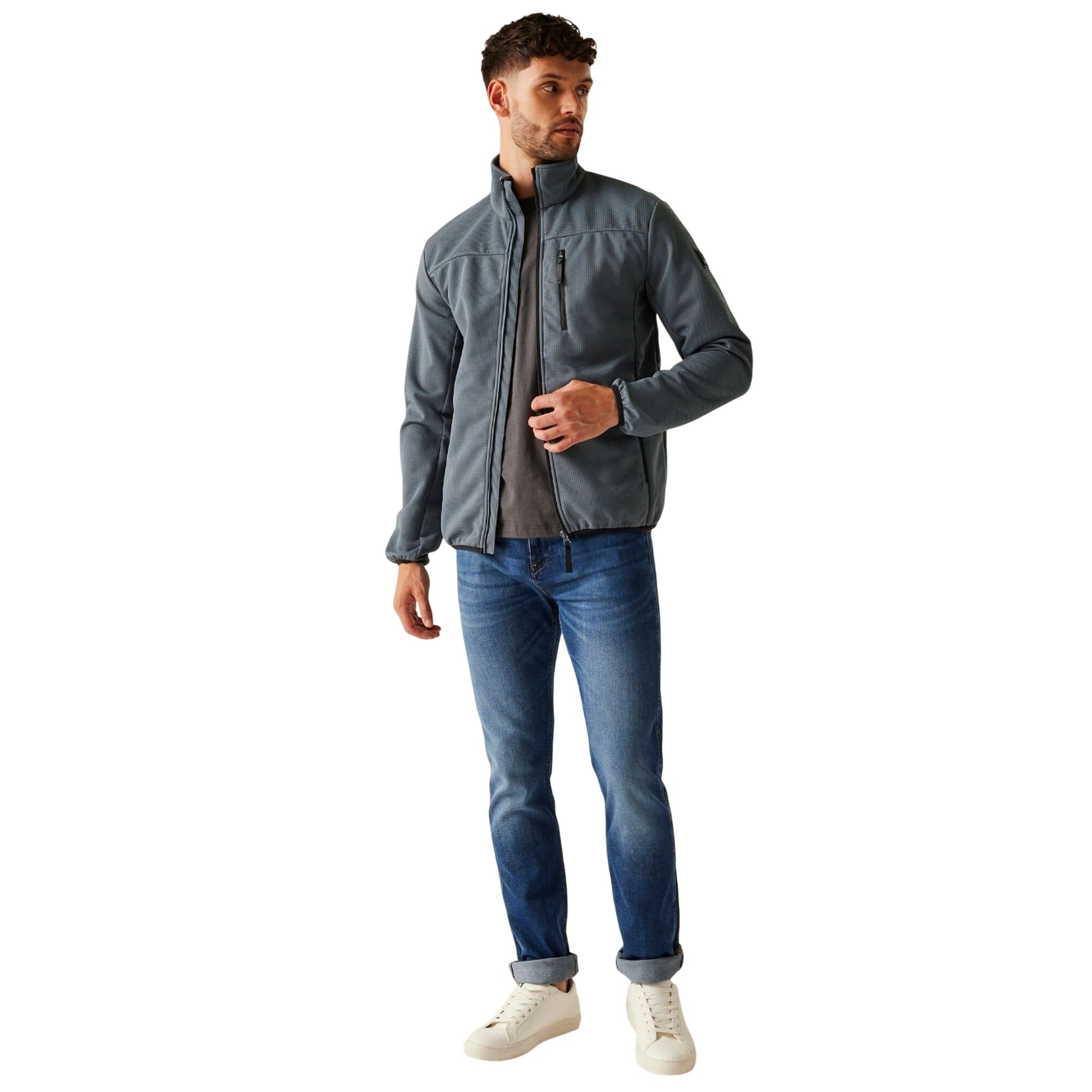 Stormy Weather-Ash - Close up - Regatta Mens Romain Waterproof Jacket