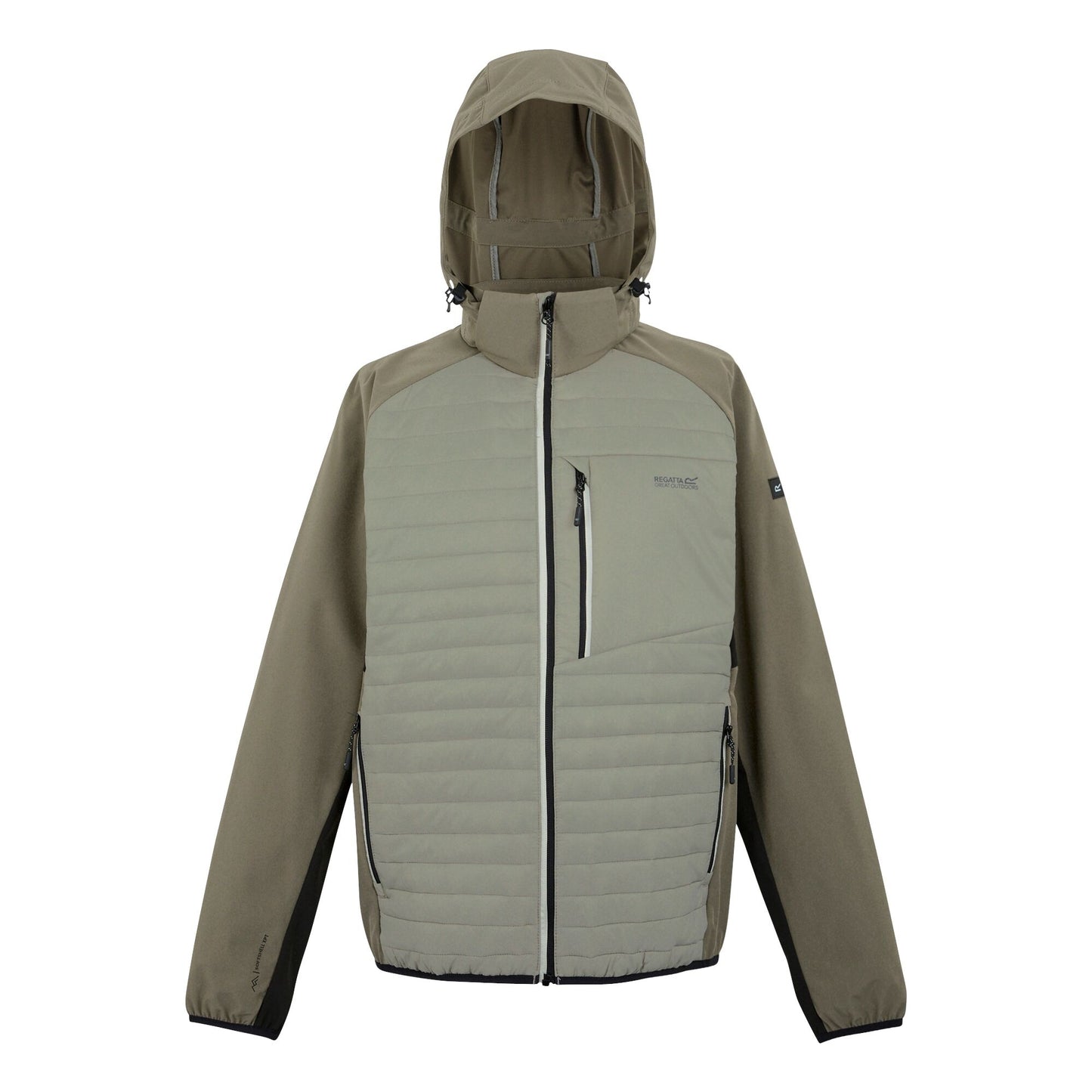 Golden Sand-Treetop-Black - Front - Regatta Mens Pro Hybrid II Jacket