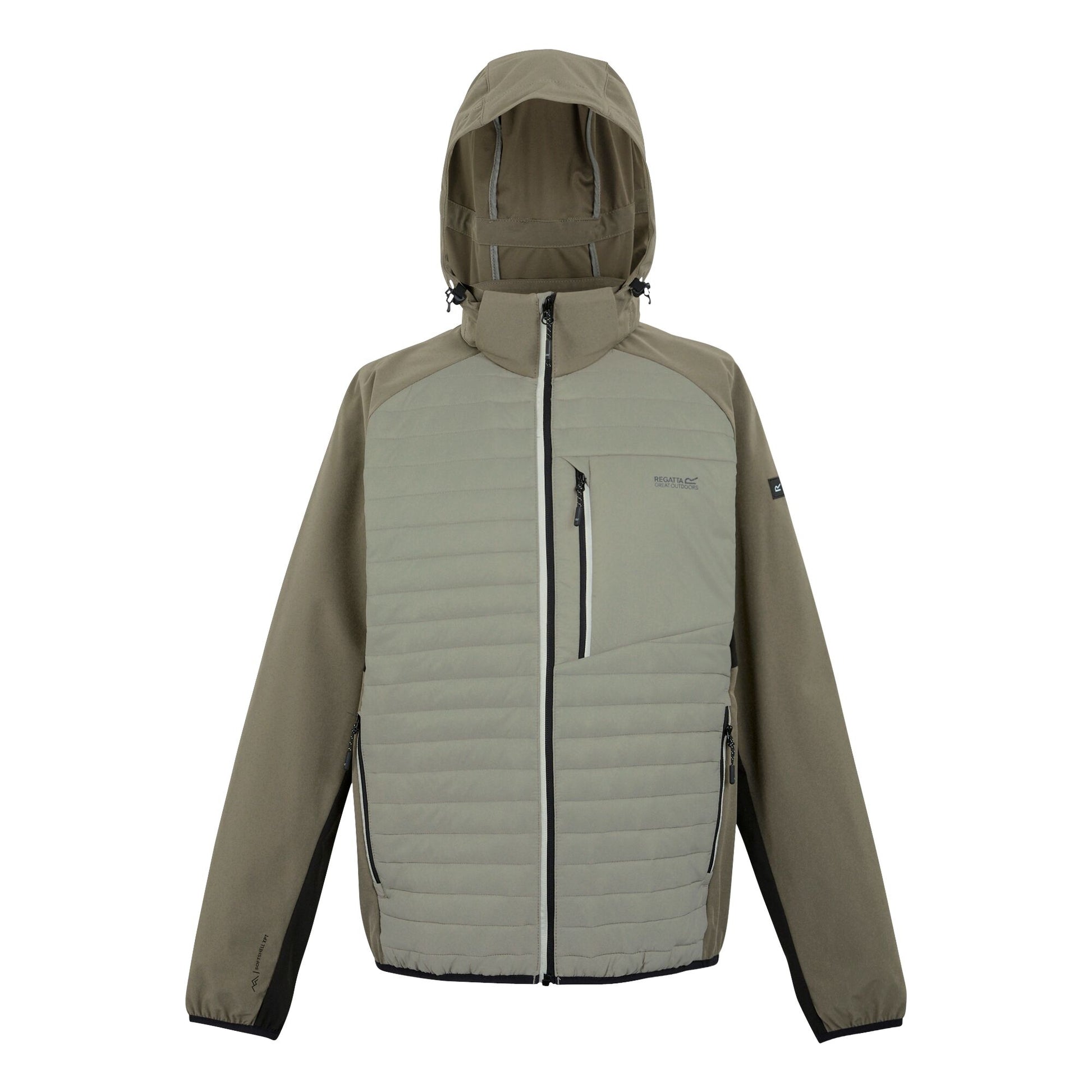 Golden Sand-Treetop-Black - Front - Regatta Mens Pro Hybrid II Jacket