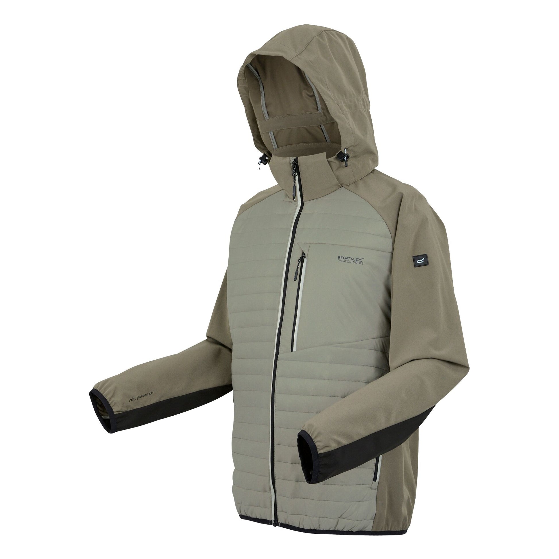 Golden Sand-Treetop-Black - Side - Regatta Mens Pro Hybrid II Jacket