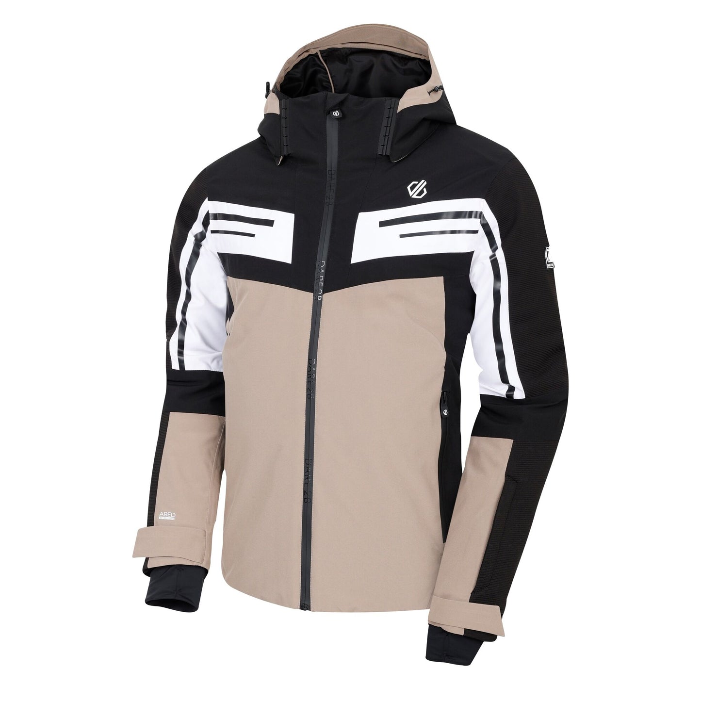 Black-White - Side - Dare 2B Mens Triple Ski Jacket