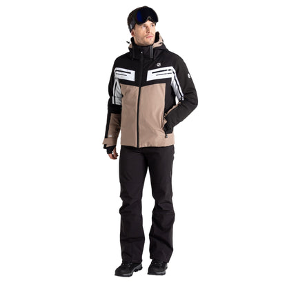 Black-White - Close up - Dare 2B Mens Triple Ski Jacket